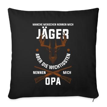 Hunter grandpa - Sofa pillowcase 17,3'' x 17,3'' (45 x 45 cm) - black - Front