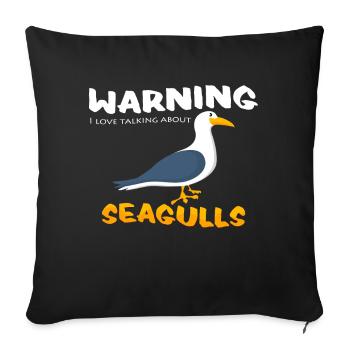 seagulls - Sofa pillowcase 17,3'' x 17,3'' (45 x 45 cm) - black - Front