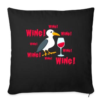 seagulls - Sofa pillowcase 17,3'' x 17,3'' (45 x 45 cm) - black - Front
