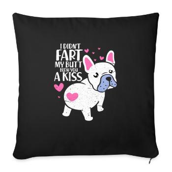 Cadeau chien chien bulldog français - Housse de coussin décorative 45 x 45 cm - noir - Devant