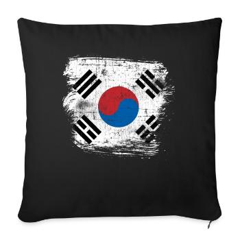 South Korea - Sofa pillowcase 17,3'' x 17,3'' (45 x 45 cm) - black - Front