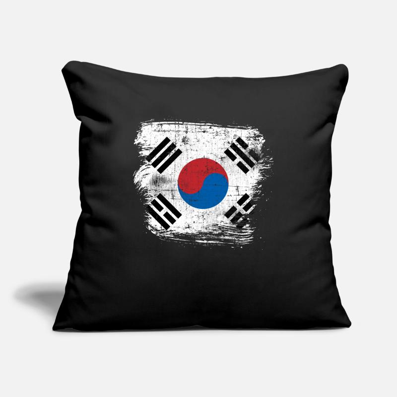 Corée du Sud Housse de coussin décorative 45 x 45 cm