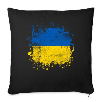 Ukraine - Housse de coussin décorative 45 x 45 cm - noir - Devant