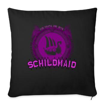 Schildmaid Wikinger Für Freya und Odin - Sofakissenbezug 45 x 45 cm - Schwarz - Vorne