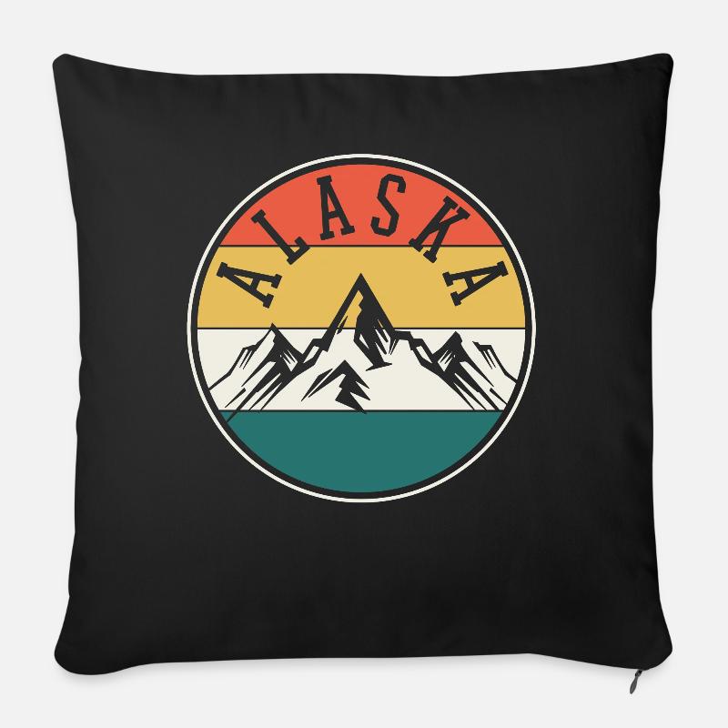 Alaska Berge - Sofakissenbezug 45 x 45 cm - Schwarz