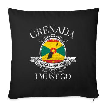 Grenada spice island gift - Sofa pillowcase 17,3'' x 17,3'' (45 x 45 cm) - black - Front