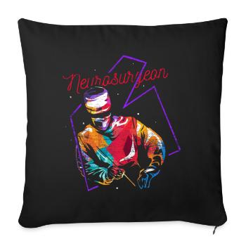 Neurosurgeon gift - Sofa pillowcase 17,3'' x 17,3'' (45 x 45 cm) - black - Front