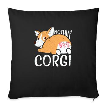 Corgi Dog Welsh Corgi Pembroke Wales Gift - Sofa pillowcase 17,3'' x 17,3'' (45 x 45 cm) - black - Front