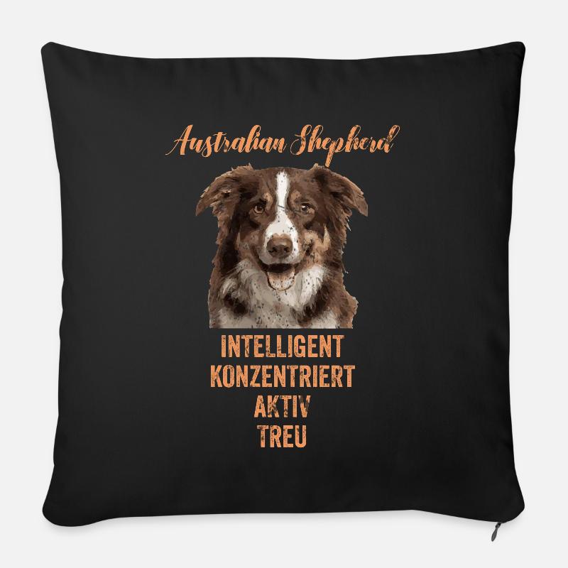 Australian Shepherd Hundetrainer - Sofakissenbezug 45 x 45 cm - Schwarz