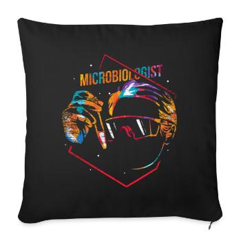 Mikrobiologe Geschenk - Sofakissenbezug 45 x 45 cm - Schwarz - Vorne