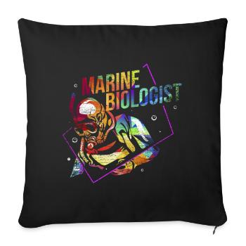 Cadeau de biologie marine - Housse de coussin décorative 45 x 45 cm - noir - Devant