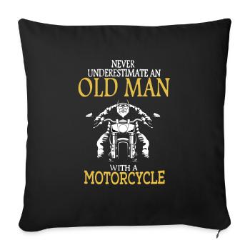 Motorrad Opa Vater Biker Unterschätzen Geschenk - Sofakissenbezug 45 x 45 cm - Schwarz - Vorne