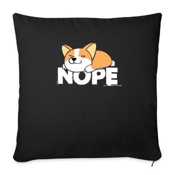 Corgi - Sofa pillowcase 17,3'' x 17,3'' (45 x 45 cm) - black - Front