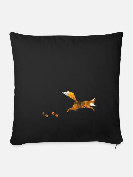 Fuchs Tier Geschenk - Sofakissenbezug 45 x 45 cm - Schwarz