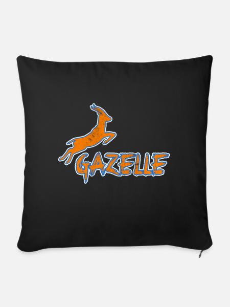 Gazelle Tier Geschenk - Sofakissenbezug 45 x 45 cm - Schwarz