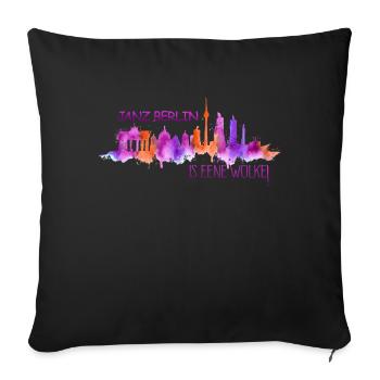 Skyline Berlin Janz Berlin is eene Wolke - Sofakissenbezug 45 x 45 cm - Schwarz - Vorne