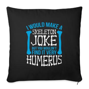 Squelette osseux de laboratoire de biologie scientifique - Housse de coussin décorative 45 x 45 cm - noir - Devant