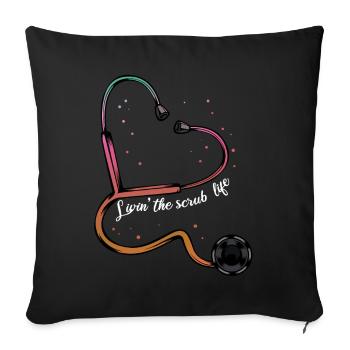 Stéthoscope cool stéthoscope cadeau cadeau - Housse de coussin décorative 45 x 45 cm - noir - Devant