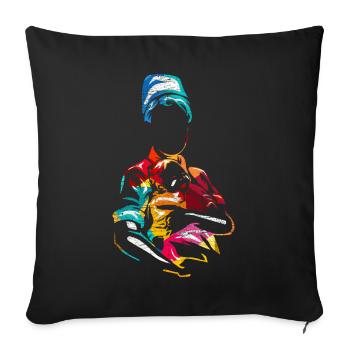 sage-femme - Housse de coussin décorative 45 x 45 cm - noir - Devant