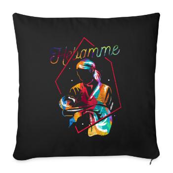 Cadeau sage-femme - Housse de coussin décorative 45 x 45 cm - noir - Devant