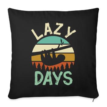 SLOTH LAZY DAYS - Sofakissenbezug 45 x 45 cm - Schwarz - Vorne