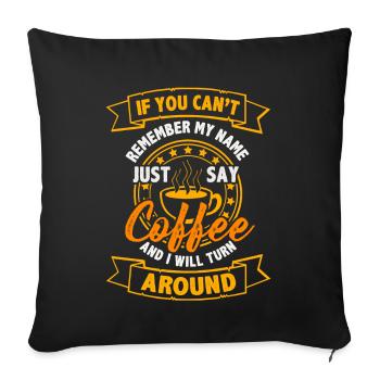 Coffee - Sofa pillowcase 17,3'' x 17,3'' (45 x 45 cm) - black - Front