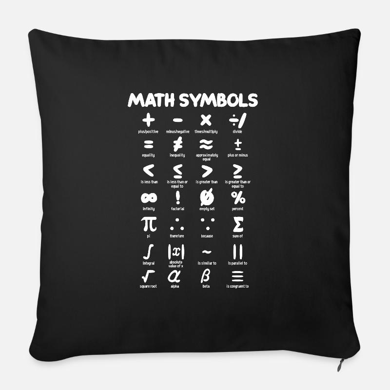Mathe - Sofakissenbezug 45 x 45 cm - Schwarz
