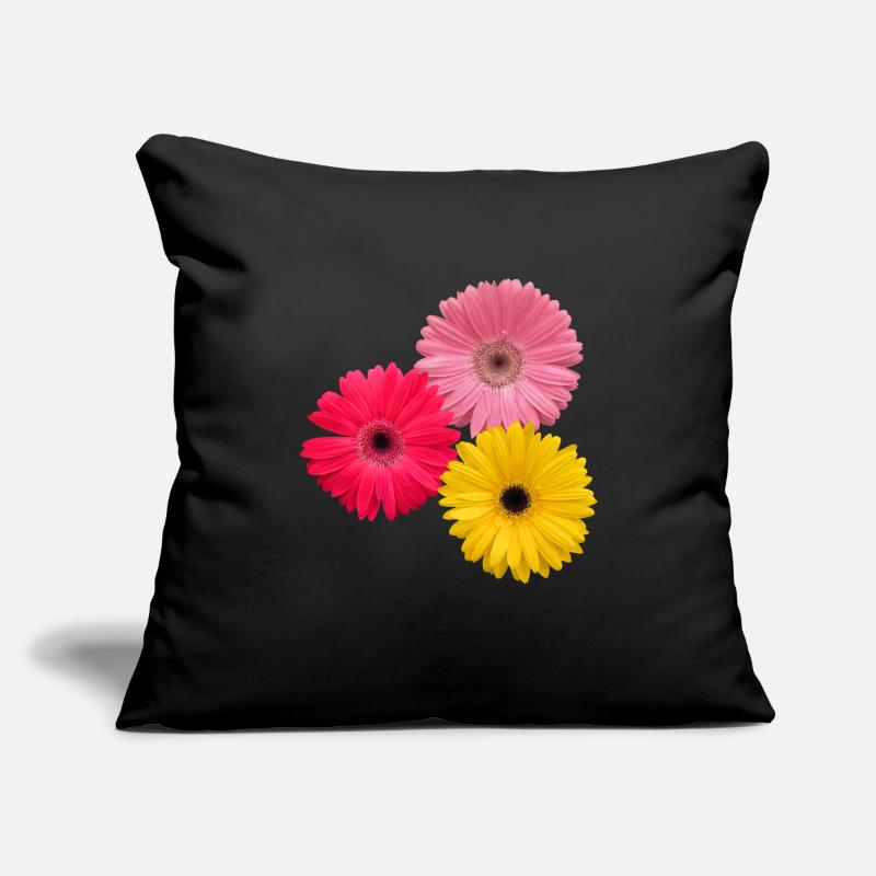 Gerbera fleurs colorées, Gerberas, fleurs, Housse de coussin décorative 45 x 45 cm