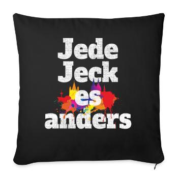 Kölsch jeden jeck es anders Kölner Grundgesetz Köln - Housse de coussin décorative 45 x 45 cm - noir - Devant