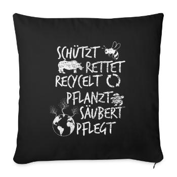 climate Protection - Sofa pillowcase 17,3'' x 17,3'' (45 x 45 cm) - black - Front