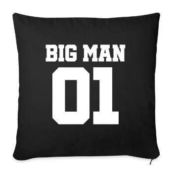 Partnerlook père papa maman maman grand homme 01 - Housse de coussin décorative 45 x 45 cm - noir - Devant