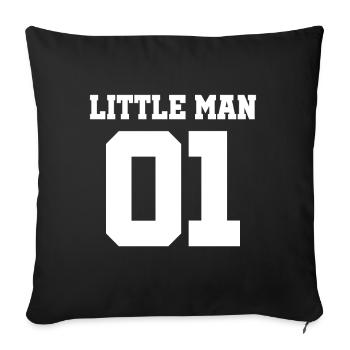 Partnerlook père papa maman maman petit homme 01 - Housse de coussin décorative 45 x 45 cm - noir - Devant