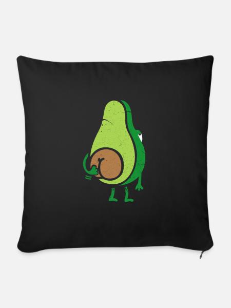 Avocado - Sofakissenbezug 45 x 45 cm - Schwarz