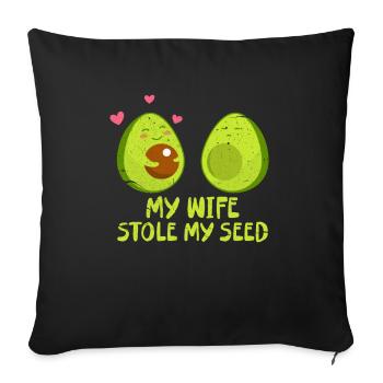 Avocado Pregnant Pregnancy Vegan Gift - Sofa pillowcase 17,3'' x 17,3'' (45 x 45 cm) - black - Front
