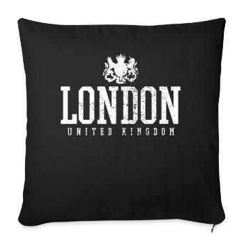 London UK - Sofa pillowcase 17,3'' x 17,3'' (45 x 45 cm) - black - Front