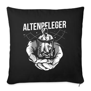 Geriatric nurse gift - Sofa pillowcase 17,3'' x 17,3'' (45 x 45 cm) - black - Front