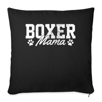 Boxer Mama Vintage - Housse de coussin décorative 45 x 45 cm - noir - Devant