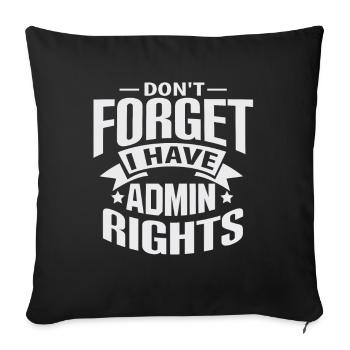 Technicien en informatique Cadeaux pour les droits d'administration - Housse de coussin décorative 45 x 45 cm - noir - Devant