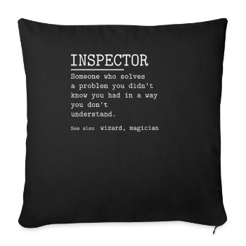 INSPECTOR - Sofa pillowcase 17,3'' x 17,3'' (45 x 45 cm) - black - Front