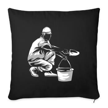 fish farmer - Sofa pillowcase 17,3'' x 17,3'' (45 x 45 cm) - black - Front
