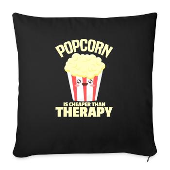 Popcorn - Sofa pillowcase 17,3'' x 17,3'' (45 x 45 cm) - black - Front
