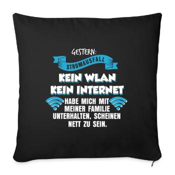Panne d’électricité Internet - Housse de coussin décorative 45 x 45 cm - noir - Devant