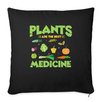végétalien - Housse de coussin décorative 45 x 45 cm - noir - Devant