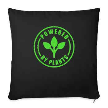 végétalien - Housse de coussin décorative 45 x 45 cm - noir - Devant
