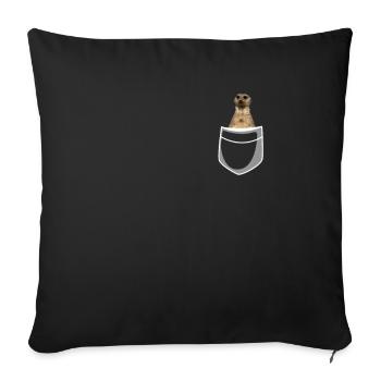 Erdmännchen Geschenk - Sofakissenbezug 45 x 45 cm - Schwarz - Vorne