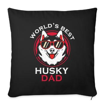 chien de traîneau - Housse de coussin décorative 45 x 45 cm - noir - Devant