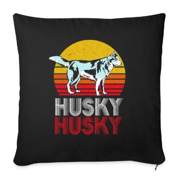 Husky - Sofa pillowcase 17,3'' x 17,3'' (45 x 45 cm) - black - Front