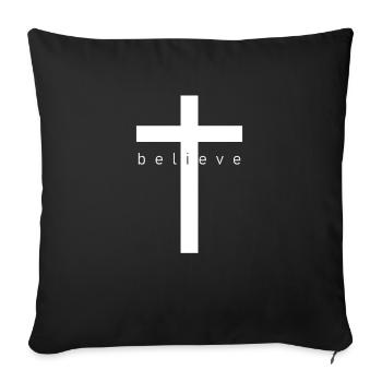 was the cross of jesus god christ - Sofa pillowcase 17,3'' x 17,3'' (45 x 45 cm) - black - Front