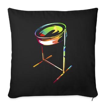 Cadeau Steelpan - Housse de coussin décorative 45 x 45 cm - noir - Devant