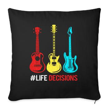 guitar - Sofa pillowcase 17,3'' x 17,3'' (45 x 45 cm) - black - Front